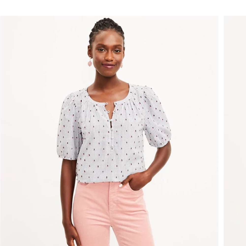 Loft Petite Puff Sleeve Top